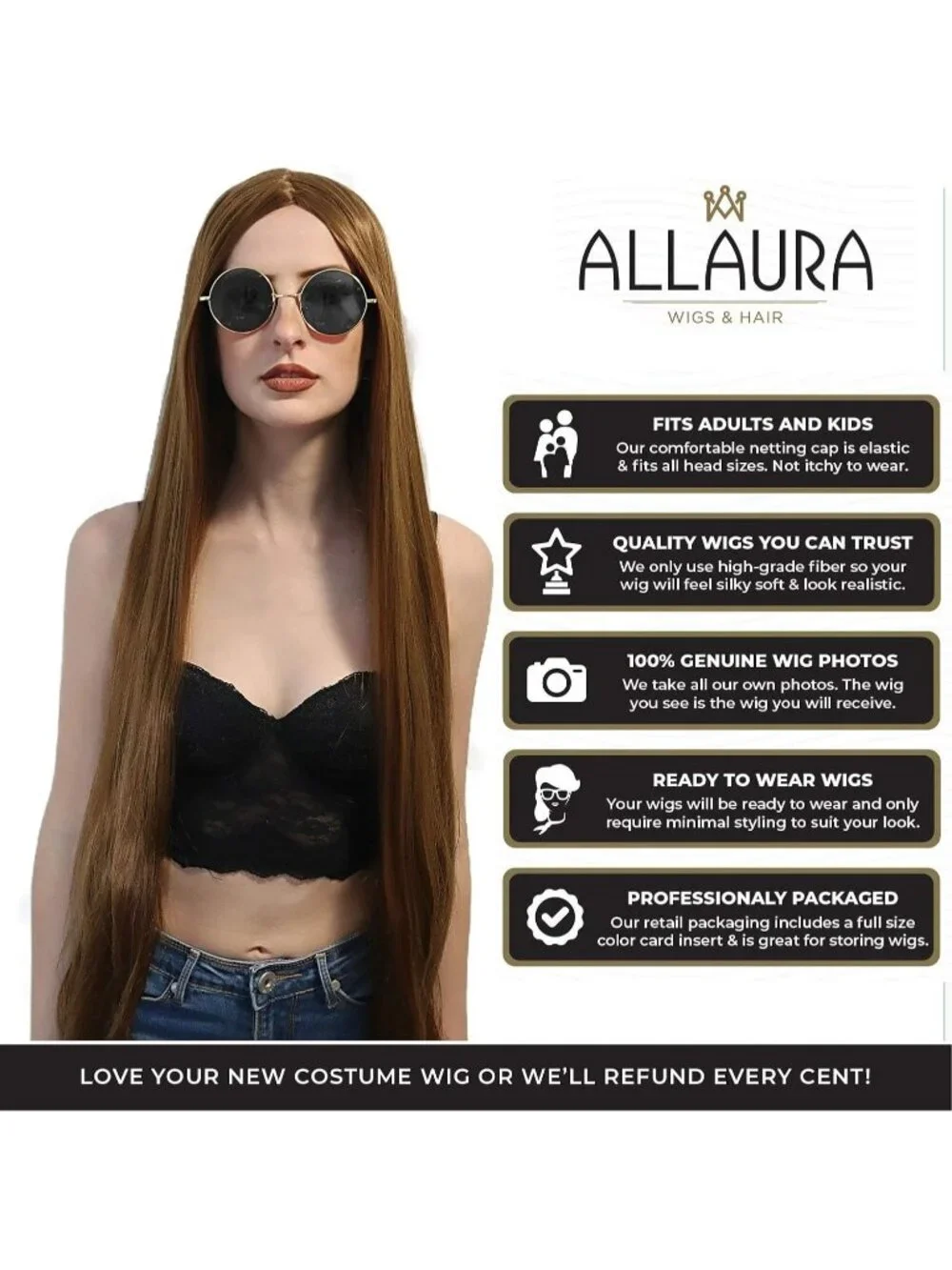 Women's Dark Brown 10 Inch Heat Resistant Realistic Disco Long Curly Hair Wigs